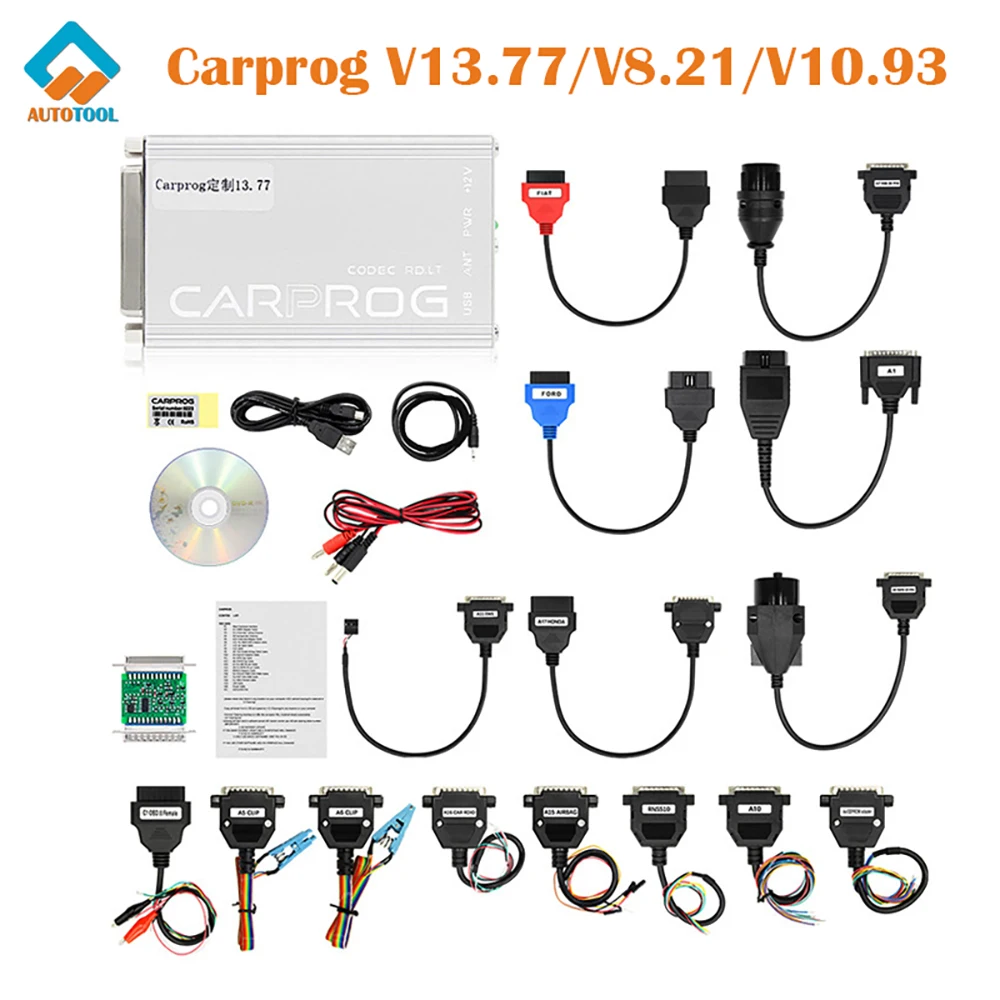 Online Carprog V13.77 CARPROG V8.21 V10.93 Car Tools Free Keygen More Authorization for Air-bag/Radio/IMMO OBD2 ECU Reset Repair