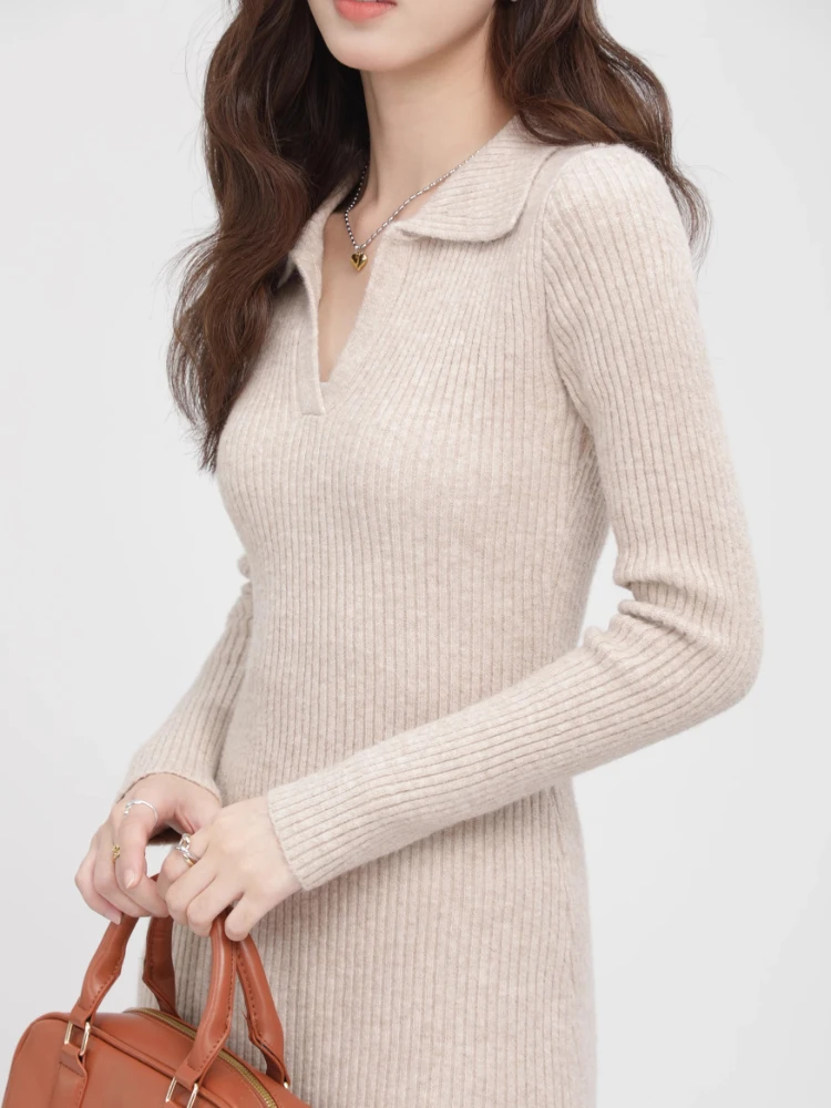 Vestido maxi de tricô feminino, roupa feminina com decote v, vestido longo, comprimento quente, melhor qualidade, inverno, nova moda, 2022
