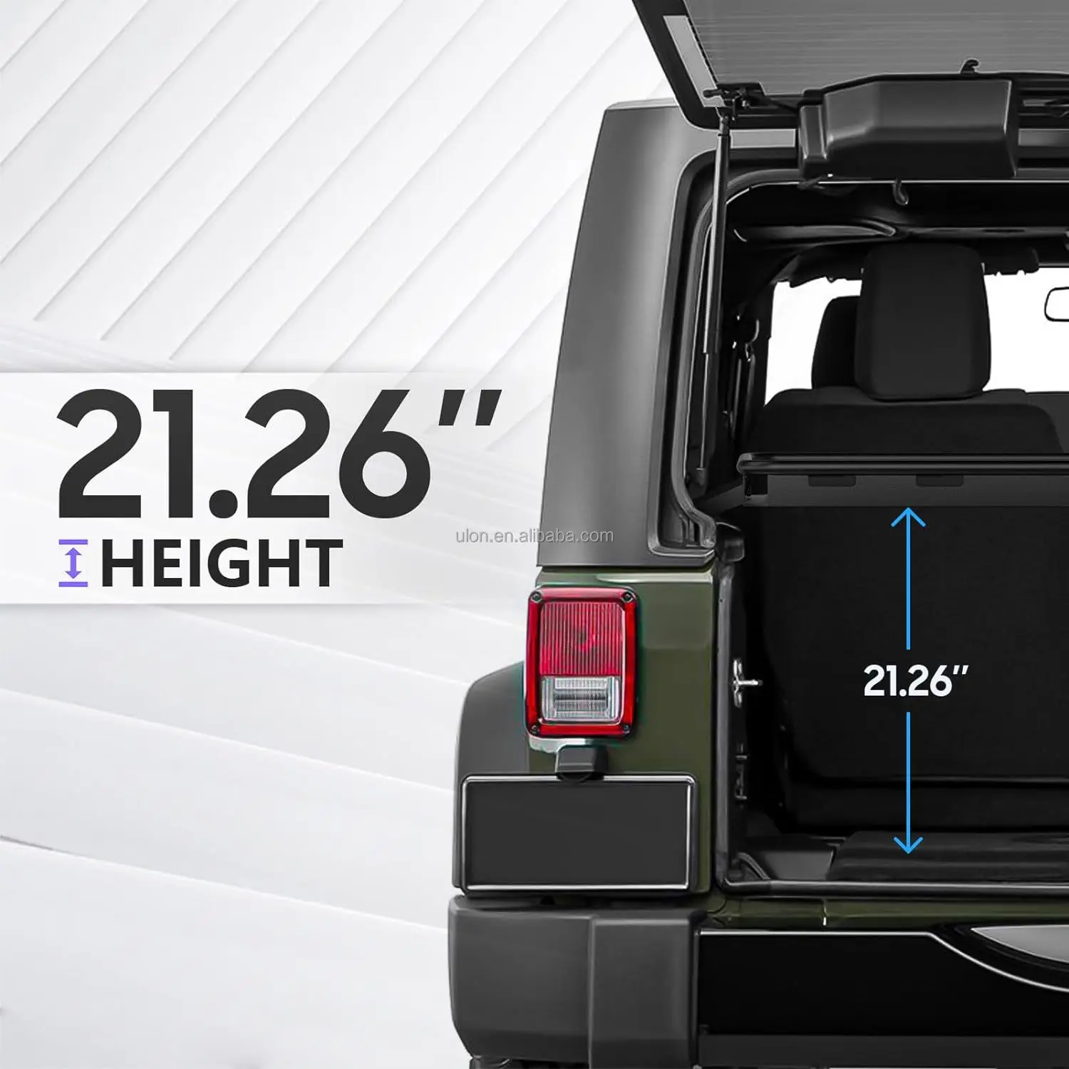 Cargo Storage Rear Interior Basket Fit 2007-2024 Jeep Wrangler JK JL 4-Door Trunk Luggage Rack Cargo Carrier Shelf up to 350 LBS