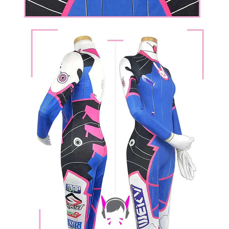 FC6D.Va Cosplay Costume Dva Set Song Hana Siamese Cos Costume Tights Woman's Halloween Party Costume Overwatch Dva Cosplay @FC8！