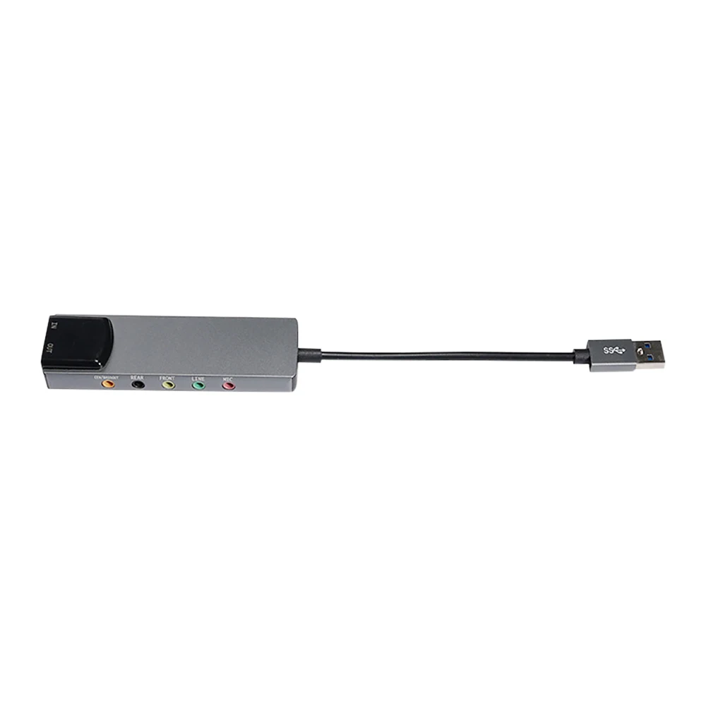 Tarjeta de sonido óptica externa USB 6 en 1, Adaptador convertidor de Audio multifunción para Notebook, tarjeta de sonido de aluminio