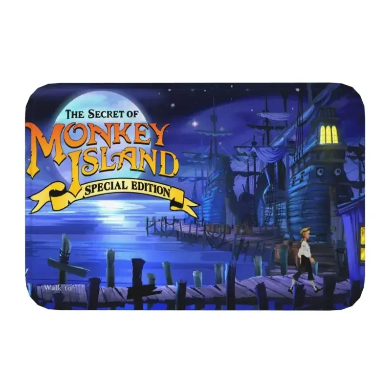 Secret Of Monkey Island Front Door Mat Anti-Slip Outdoor Quick Dry Video Games Doormat Garden Garage Entrance Rug Carpet