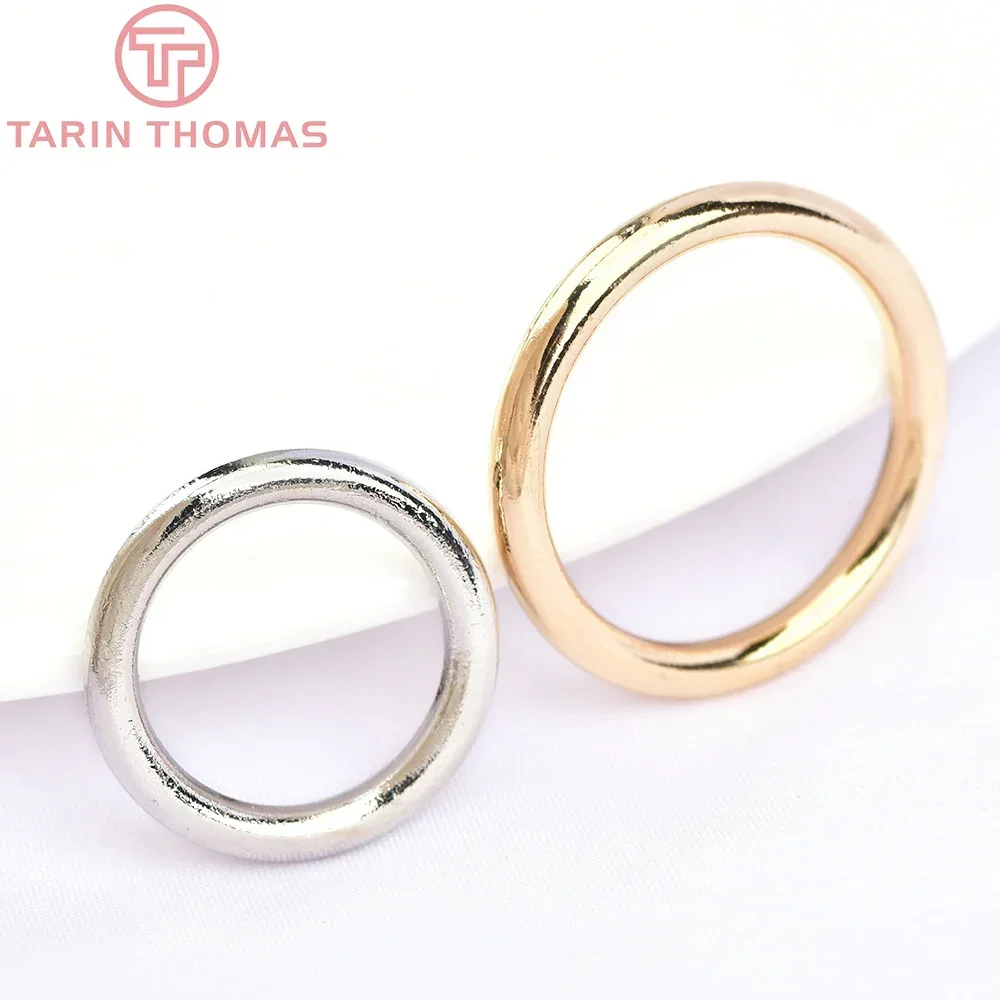 

(3838)10PCS 20MM 25MM Champagne Gold Color Plated Brass Closed Jump Rings for Jewelry Making Finding Accessories