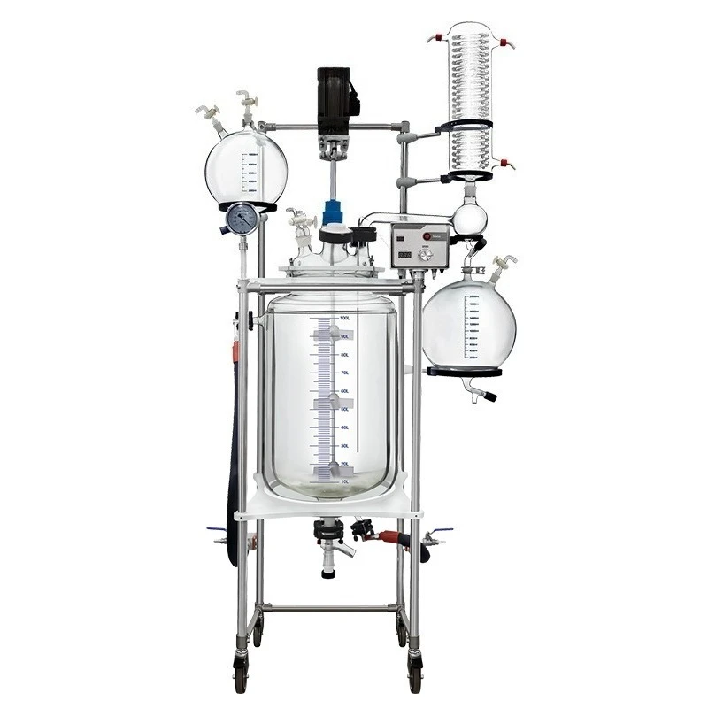 100L Laboratory Distillation Reactor Single Jacket Reactor Agitator