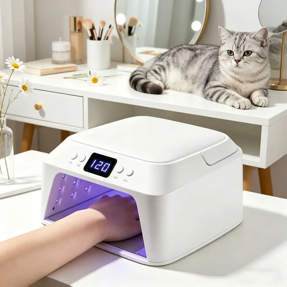 

Premium 71 LEDs UV Nail Dryer 72W Smart Sensor Large Space Manicure Pedicure Lamp With Hand Pillow