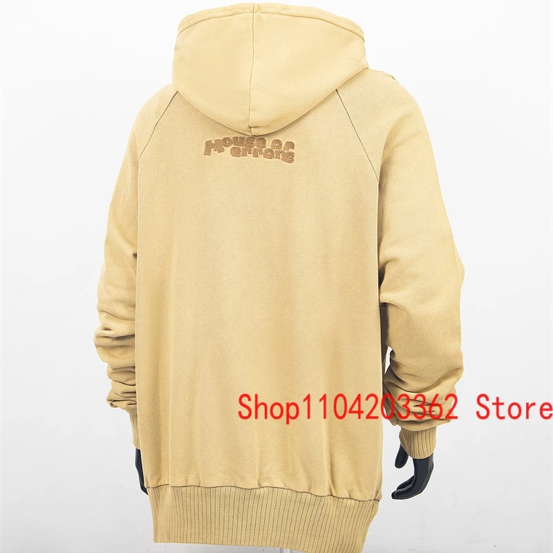 High Street Men Women Trends House of Errors Hoodie Pullover Autumn Winter New Embroidery Logo Pattern Sweatshirt Washed Hoody