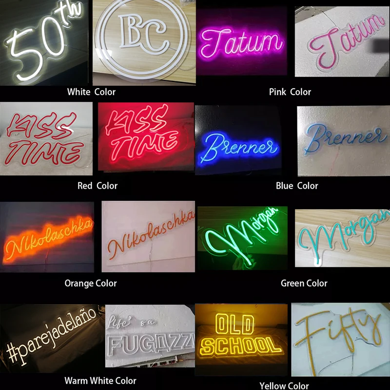 Large Size 'Happy Birthday' Customizable LED Light Neon Sign with Clear Acrylic Backer Dimmable Flexible Party Decor
