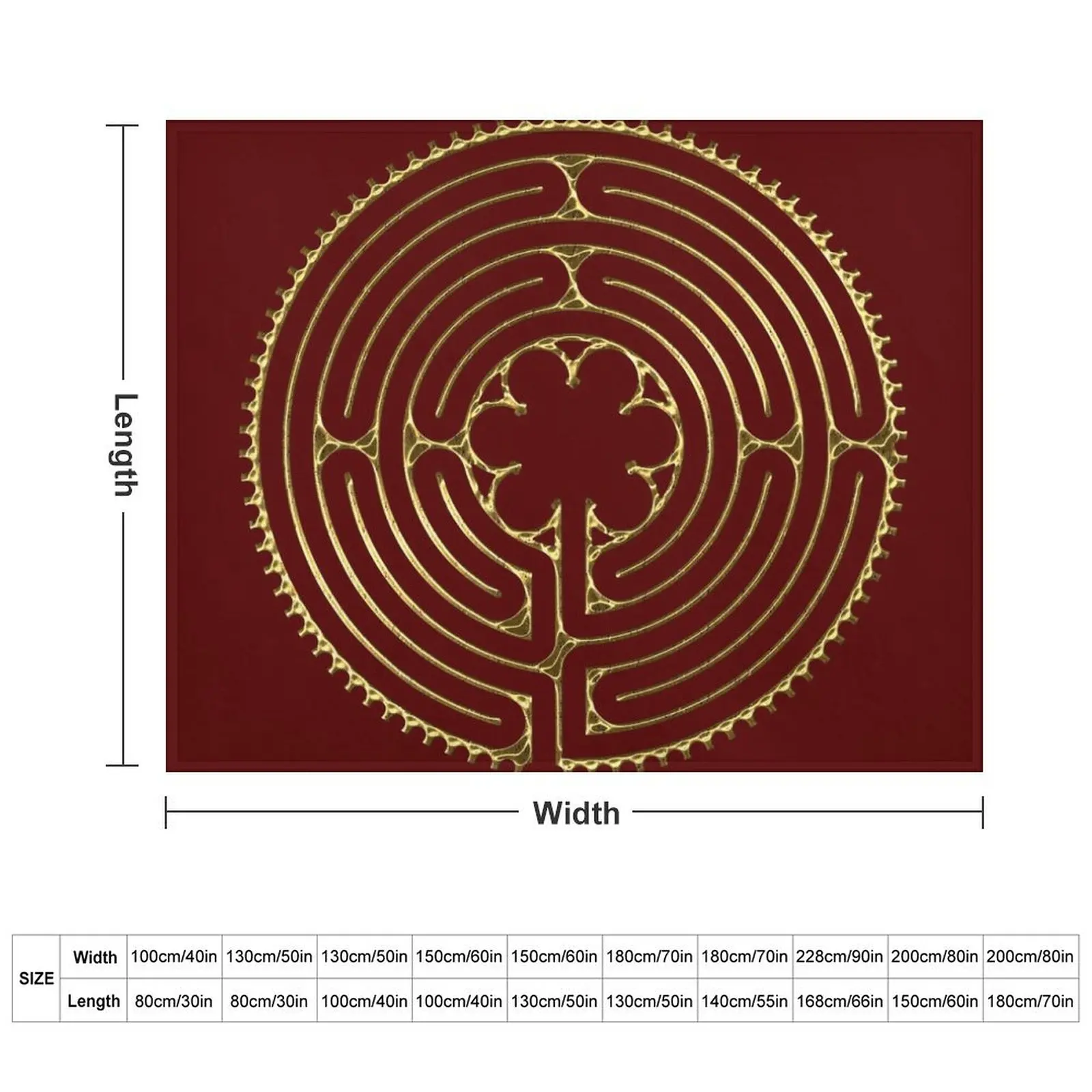 Kopie der Kopie von CHARTRES Labyrinth – Short Way 4-Überwurfdecke, warme Winter-Babydecken und Überwürfe, weiche karierte Decken