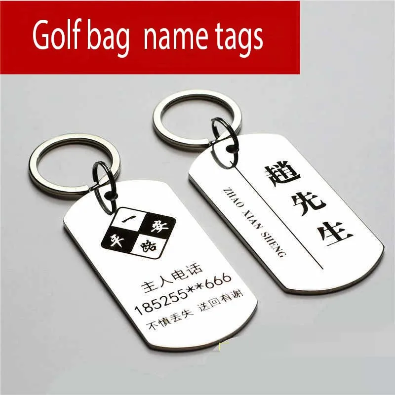 Metal Caddy bag name tags Anti loss artifact Golf bag Boston bag Pendant Name hanging tag, engraving customization