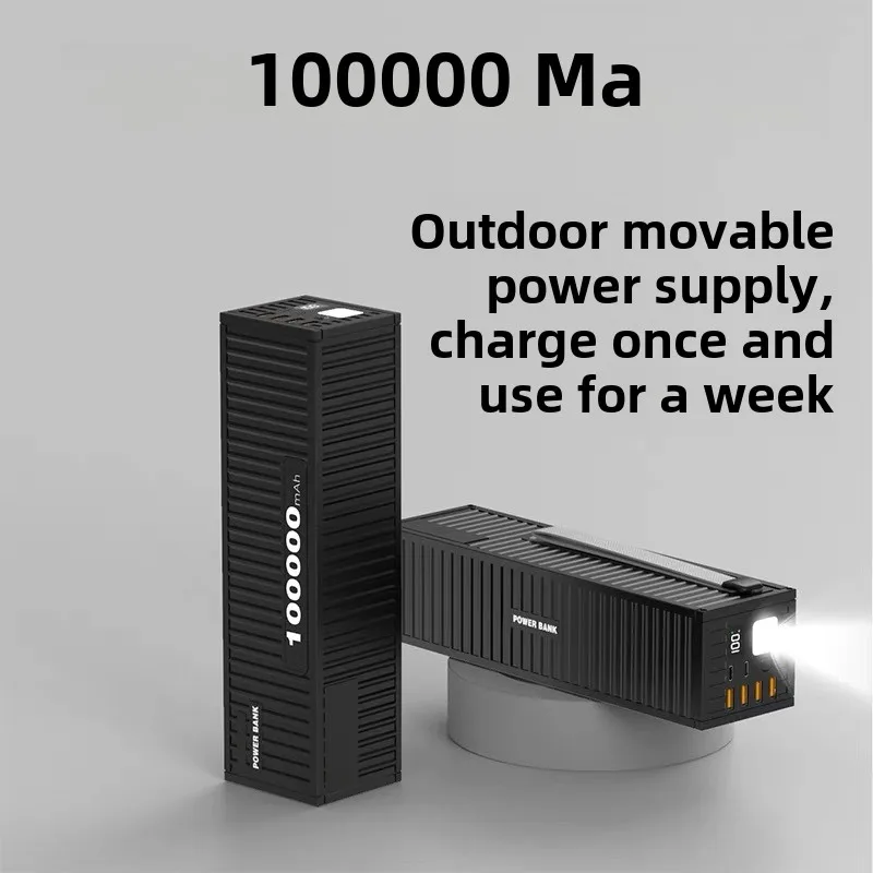 BCAK Outdoor Large-capacity Power Bank with Cable 66W Fast Charging 100000 MAh Mobile Power Supply