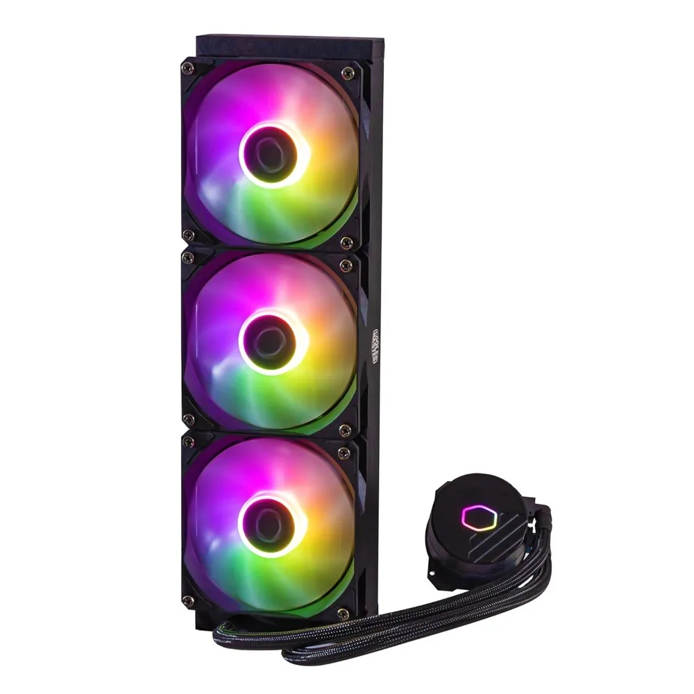 مبرد سائل Cooler MasterLiquid 360L Core RGB CPU مع مضخة مزدوجة الغرفة، مشعاع محسن، ومراوح RGB مقاس 120 مم