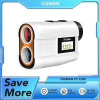 CIGMAN CT-1200 Golf Rangefinder, 1312 Yards with Slope, 6X Magnification Flag-Lock Vibration IP54 Waterproof Rechargeable 750mAh