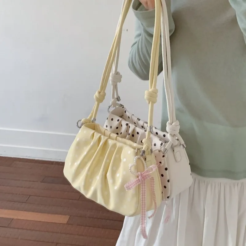 

Multi-Color Faux Leather Shoulder Bag with Ruched Detail, Casual Style for Daily Shopping Dating Commuting Short Trips Handbag