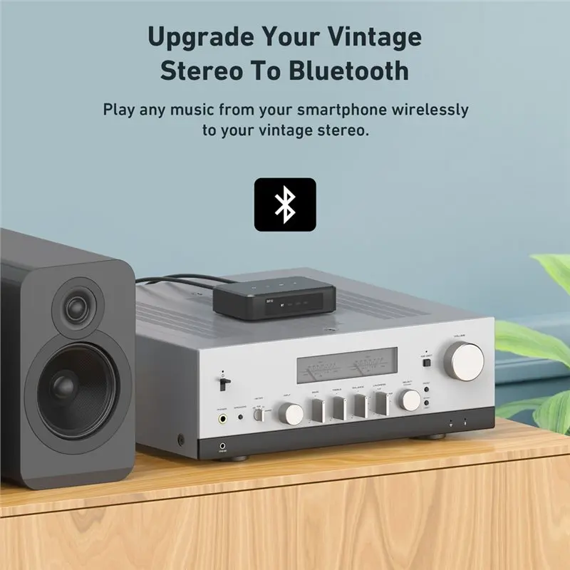 ABKN BR10 Bluetooth Receiver Wireless Music Streamer aptX HD for Home Stereo System EU Plug
