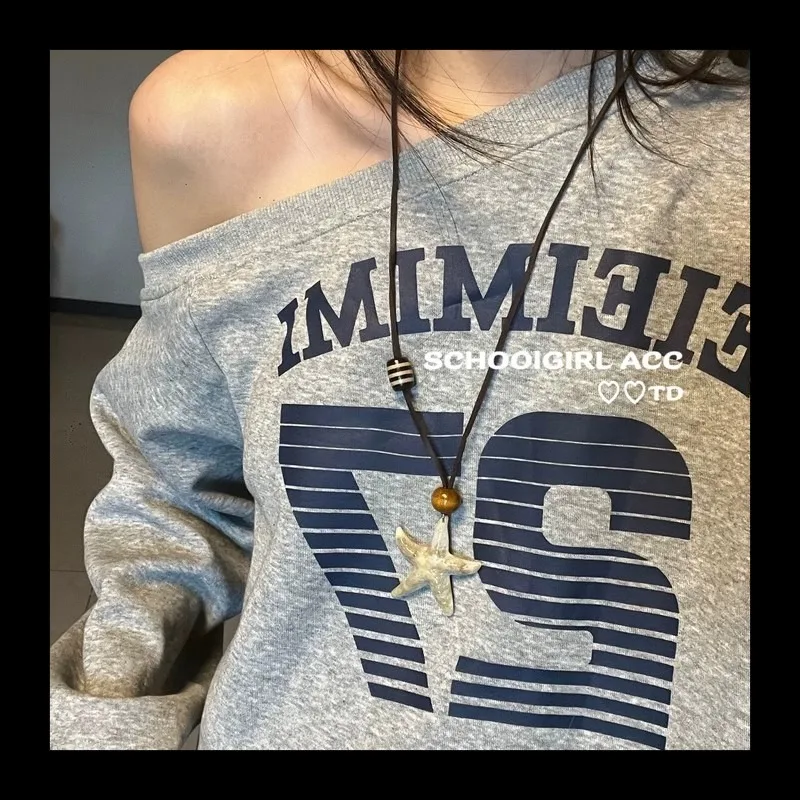 النسخة الكورية Ins المحيط باتريك ستار قلادة طويلة المتخصصة خمر قلادة قلادة متعددة الاستخدامات #2