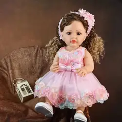 High Quality Doll Reborn Baby Girl Doll 55 cm Waterproof Full Silicone Vinyl Bebe Reborn Toys Playmates