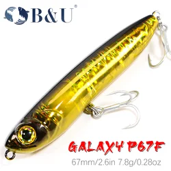 B&U Floating Pencil Saltwater Fishing Lures Stickbait Topwater Surface Walk The Dog Hard Baits Wobblers For Bass Pike