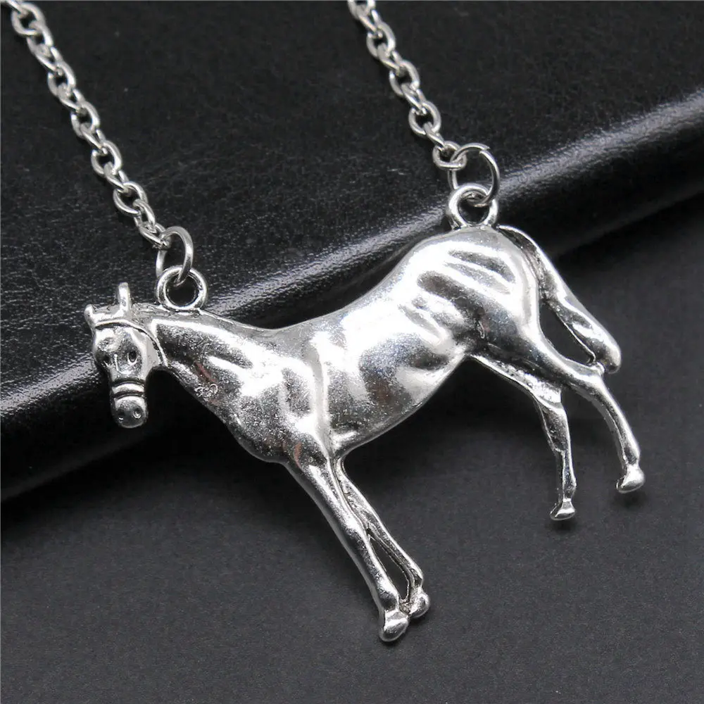 1pcs Steed Horse Necklace For Women Ornaments Jewelry Making Items Chain Length 70cm OR 45+4cm