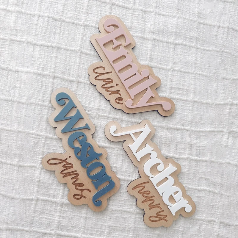 Custom Baby Name Sign Personalized Wooden Baby Birth Announcements Baby Shower Gifts Newborn Name Plaque