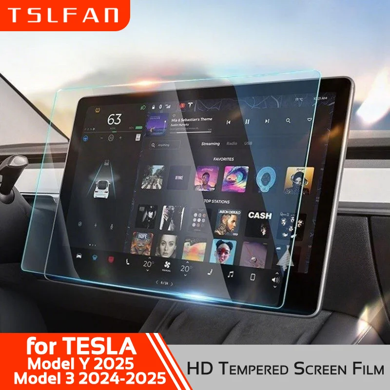 

for Tesla Model 3 Highland 2024 Y Juniper 2025 HD Tempered Glass Film Screen Protector Navigation Protective Cover Accessories