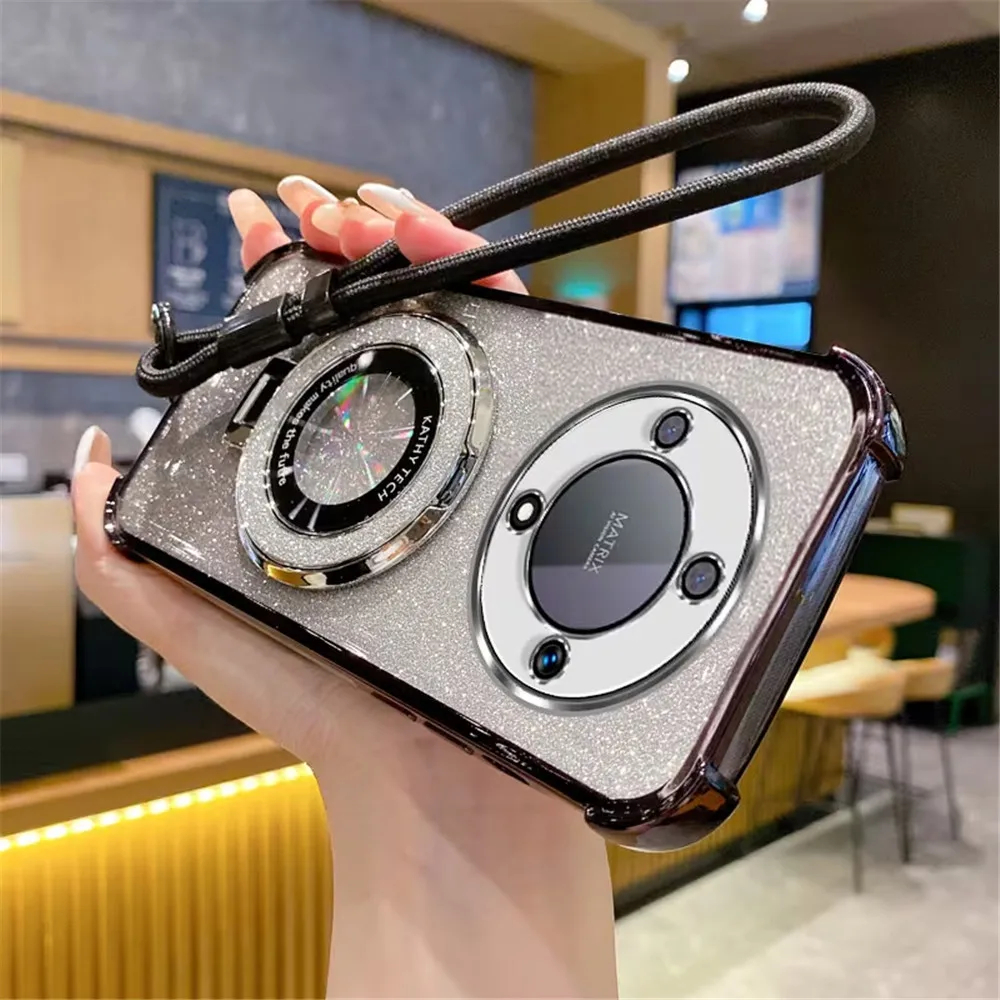 For Xiaomi 14T 14T Pro 13T 13T Pro 12T 12T Pro 11 Lite 5G With Magnetic Ring Holder Hand Lanyard Shockproof Soft TPU Back Cover