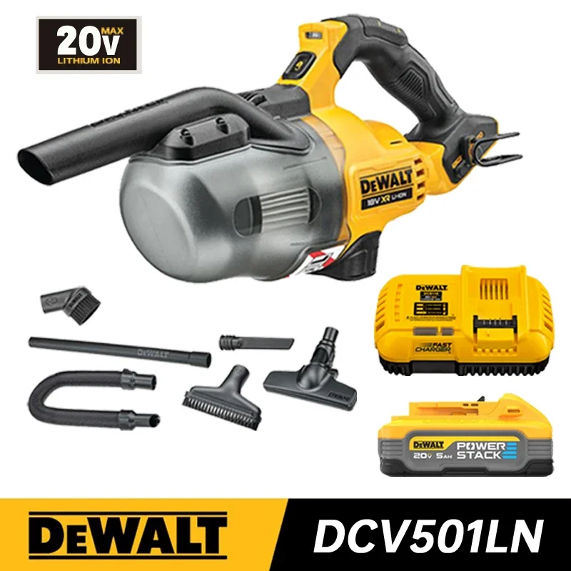 DEWALT Vacuum Cleaner Kits DCV501LN With 20V Lithium Battery Handheld Vacuum Cordless Portable Rechargeable Vacuum Cleaner