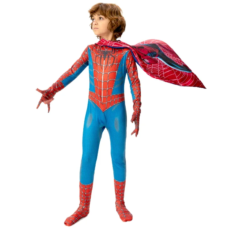 MARVEL Spiderman Cosplay Costume Kids Adults Full Body Spandex with Cape Peter Parker Miles Morales Spider Man VENOM 3D Styl # 1
