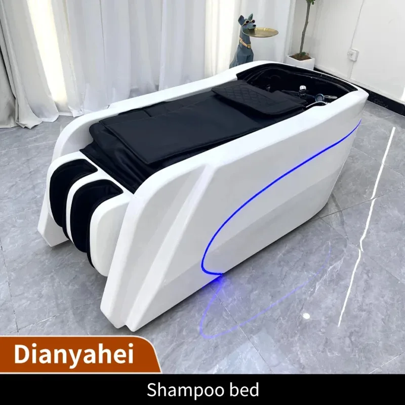 صالون حلاقة مخصص الراقية سرير شامبو كهربائي ذكي البخار العلاج الطبيعي دورة المياه رئيس سرير تدليك سبا #6