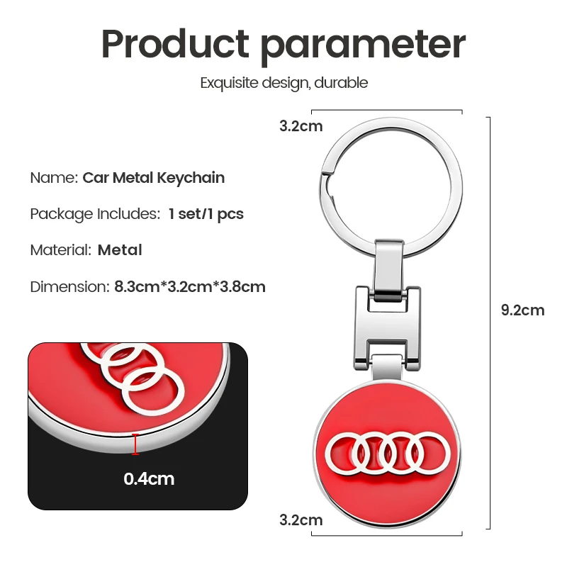 Auto Emblem Schlüssel bund Styling Schlüssel ring Zubehör für audi quattro a3 a4 b8 8p b9 8v b6 a5 b7 a1 a6 c6 q3 q5 c7 8i tt