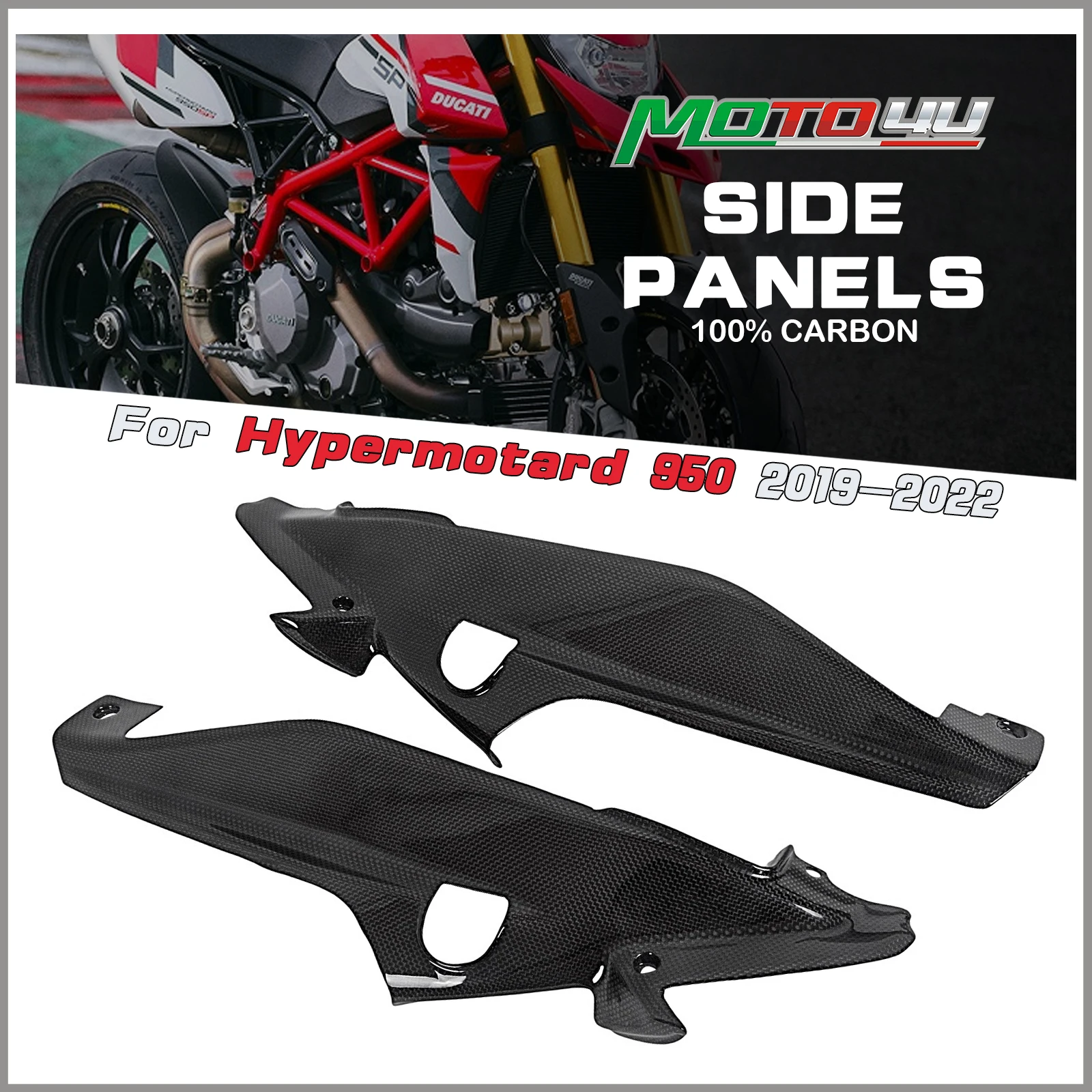 

Для Ducati Hypermotard 950 2019 2020 2021 2022 чехлы для подрамников из 100% углеродного волокна, аксессуары для мотоциклов, боковые панели