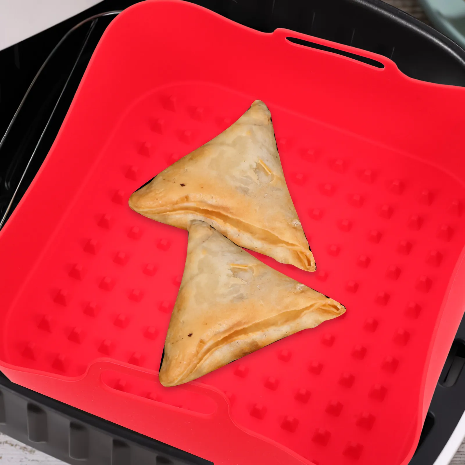 

Складная силиконовая вкладыш-форма для аэрофритюрницы, многоразовая, антипригарная, для приготовления пищи и выпечки, квадратная, силиконовая, для кухни, аксессуар для аэрофритюрницы