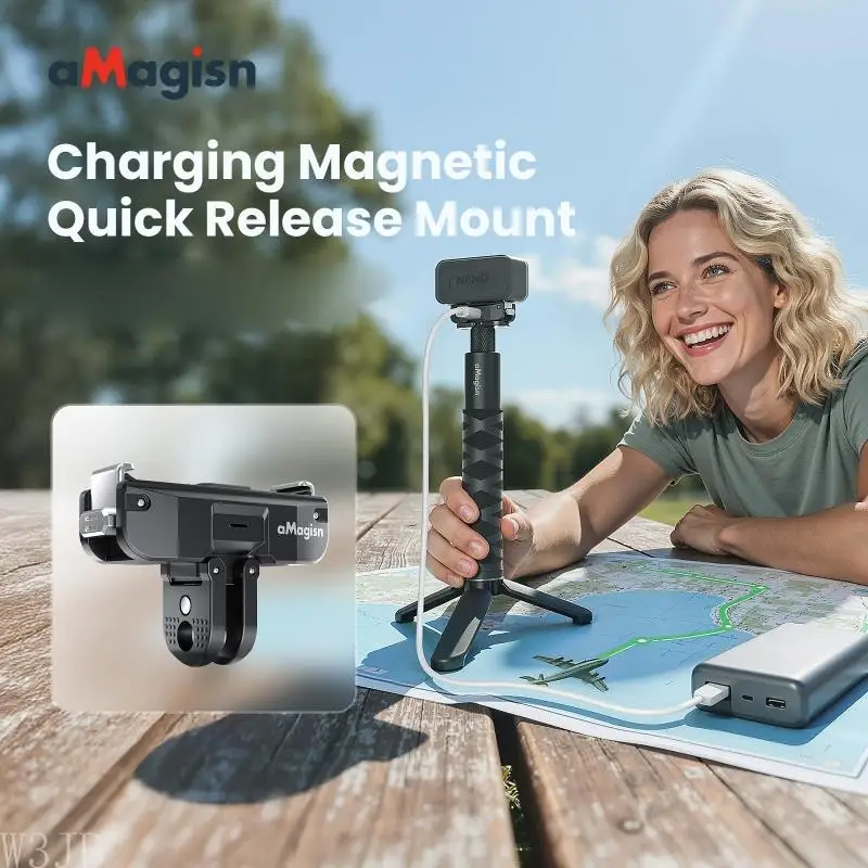 W3JB Quick Release Doppelklauen Magnetfuß Anti-Rutsch-Griff Panoramakamera-Zubehör – Detail 9