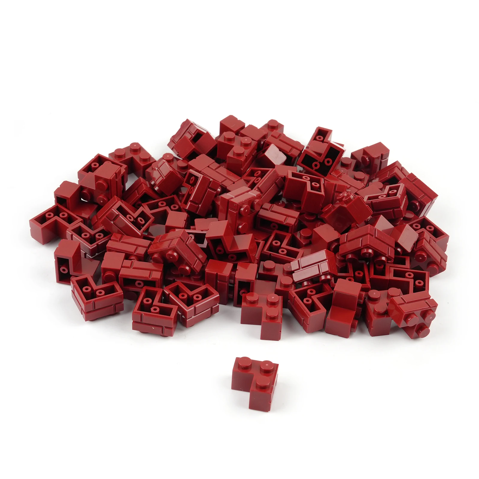 Blocs de construction épais à paroi haute, 100g, granulaire 1x2, angle droit 1x3/1x4 points, pièces d'architecture assemblées au mur, briques, jouets cadeaux