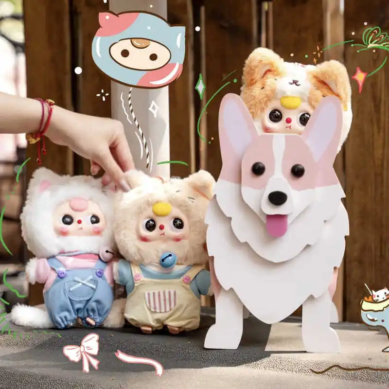 طفل ثلاثة وا سان سوي القط خزانة سلسلة صندوق أعمى لطيف ألعاب من نسيج مخملي العصرية المفاتيح أصيلة الفتاة هدية عيد ميلاد #4