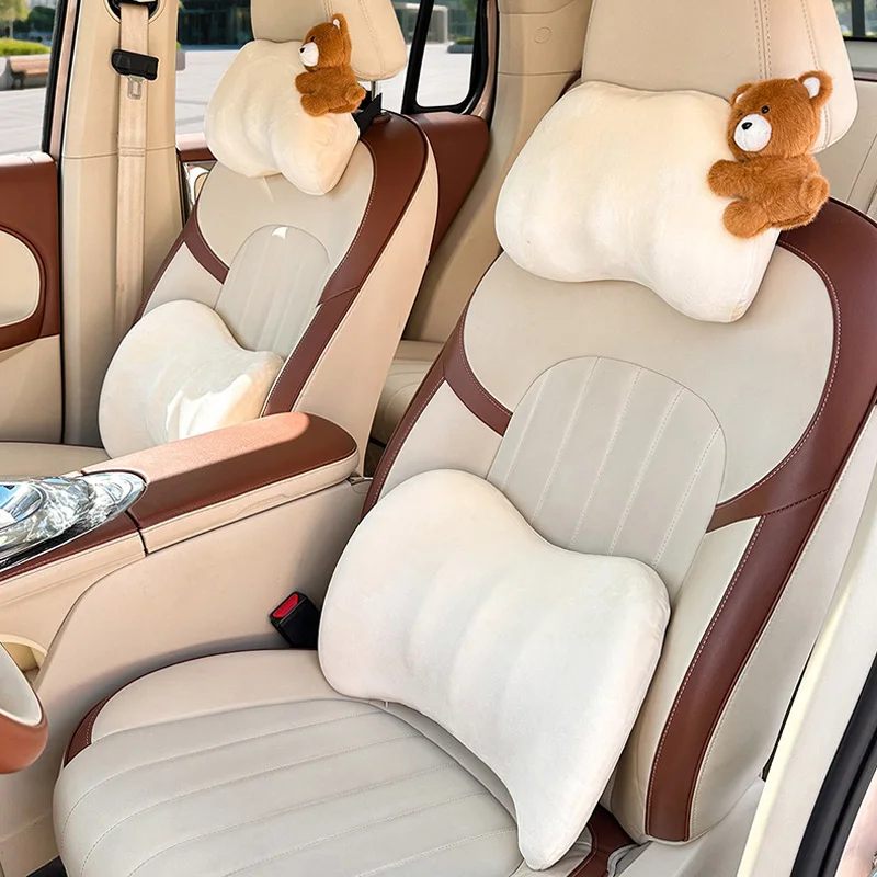 New Update Car Lumbar Support Pillow Auto Neck Pillow Waist Support Removable Washable Backrest Universal Vehicle Cushion Car