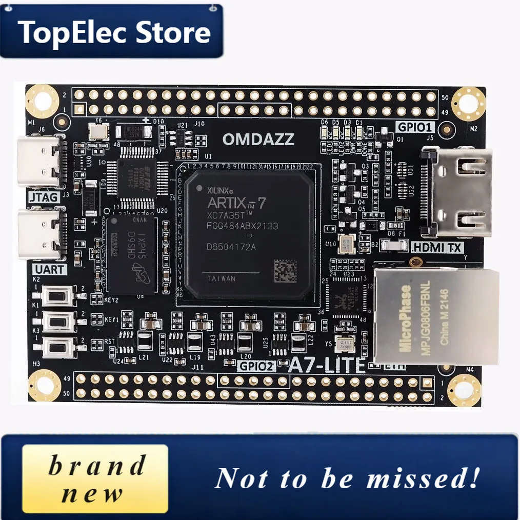 TopElec DIY Kit Electronic FPGA Development PCB Board Artix7 XC7A35T XC7A100T Demo Board With UART Ethernet PHY HDMI-compatible