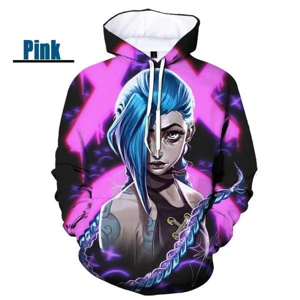 New League of Legends 3D Print Hoodie Jinx Magistry Cosplay Fashion Casual Sweatshirts Unisex Clothing Tops