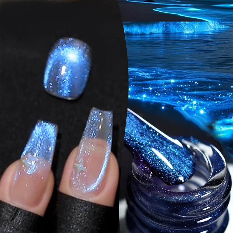 BORN PRETTY 10ml Vernis à ongles magnétique effet yeux de chat bleu, gel magnétique bleu pour manucure estivale romantique DIY