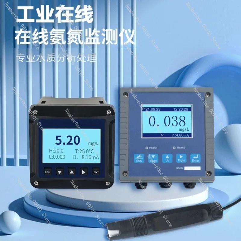 Online Ammonia Nitrogen Analyzer Water Quality Monitoring Sensor Ammonium Ion Detector Industrial NH4 Testing Instrument Real
