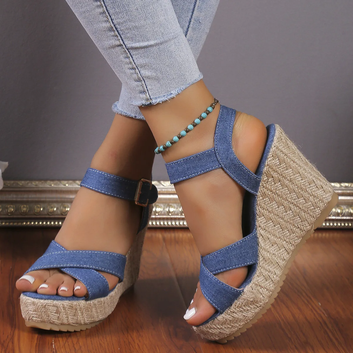 Zapatillas Mujer Verano Espadrilles Wedges Woman Sandals Summer New in Ladies Comfort Casual Shoes Party Sandals Footwear