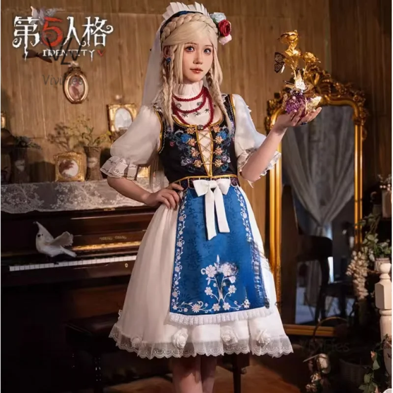 

Vera Nair Cosplay Game Identity V Costume Perfumer The Dove-Like Yudit Skin Dress Halloween Party Role Play Clothing New