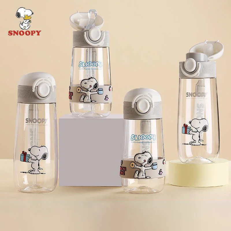 New Snoopy Cartoon Cute Children's Water Cup Portable Large Capacity Cup Anti Drop Straw Cup Kettle Toys for Girls