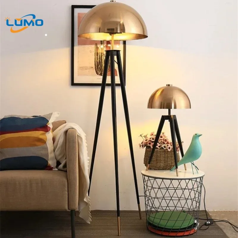 

Postmodern Black/Gold Lustre Tripod Standing Light LED E27 Iron Art Decorative Floor Lamp Bedroom Living Room Restaurant Kitchen