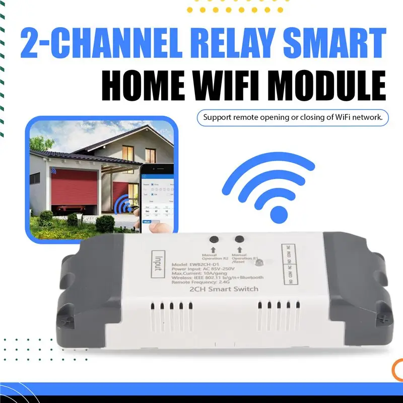 B49C Smart Wifi Relay Switch 2 Channel Relay Smart Home Wifi Module DC 5V 12V 24V 32V 110V 220V Wireless Switch Timer
