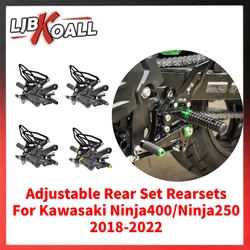 Ninja 250 Adjustable Rear Set Rearsets For Kawasaki Ninja400 2018-2022 2021 2020 2019 Footrest Foot Pegs Motorcycle Accessories