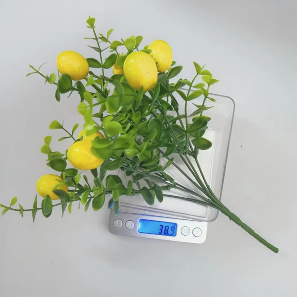 

3Pcs Artificial Lemon Branches Lightweight Reusable Fake Lemons Picks Lifelike Simulated Fruit Decor Table Centerpiece Vase