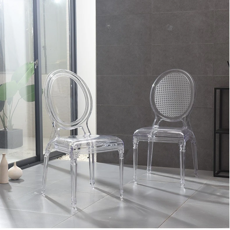 

Скандинавский прозрачный акриловый стул из поликарбоната для макияжа и обеденной зоны, кристально чистое креативное кресло для дома и салона, оптом