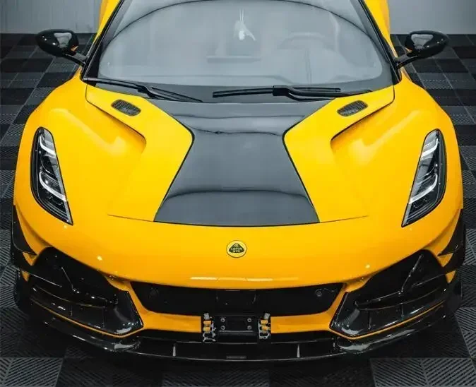 New！ For Lotus Emira 2021 2022 2023 2024 Real Dry Carbon Bonnet Front Engine Transparent Hood Vent Cover