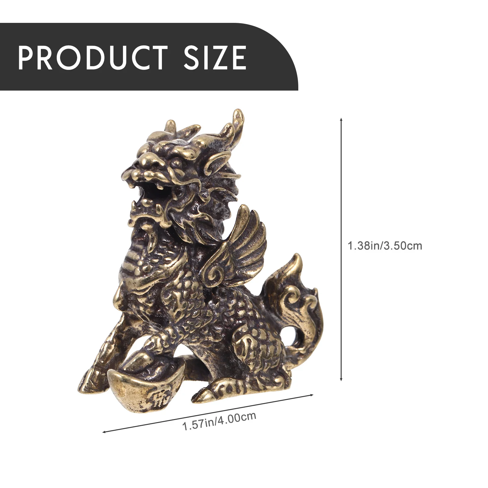 1Pair Copper Craft Kylin Decor Delicate Design Desktop Home Decor Small Chic Adornment for Desk Space