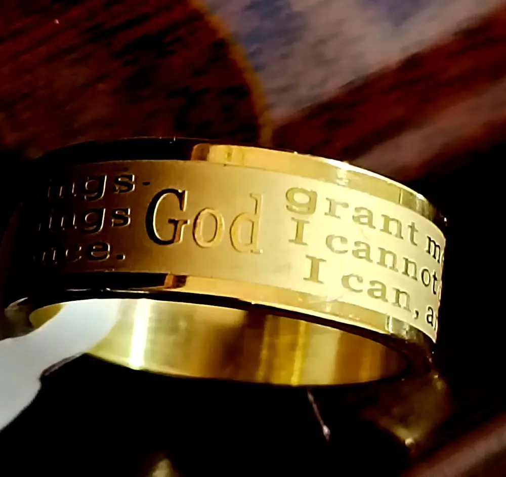 6 teile/los Serenity Gebet Edelstahl Jesus Ring Religiöse Band Schmuck – Detail 7